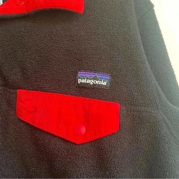 Patagonia Synchilla® Snap-T® Fleece Pullover - Black and Red - Size M - Picture 8 of 13